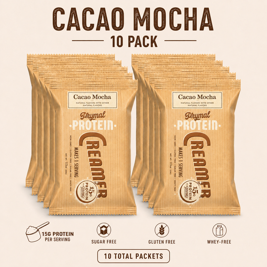 glp 1 coffee creamer Prymal Cacao Mocha Protein + Collagen Creamer | Grass-Fed Bone Broth Protein for Coffee