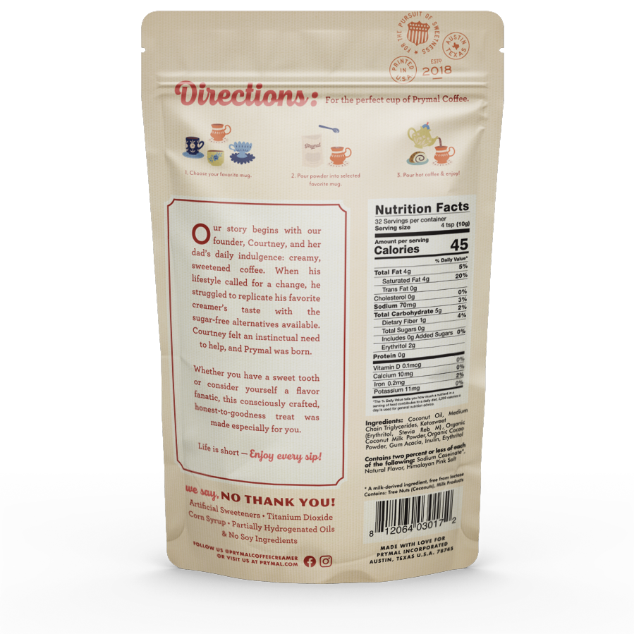 Peppermint Mocha Coffee Creamer - Keto Friendly Sugar Free Non