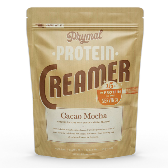 Prymal Cacao Mocha Protein + Collagen Creamer | Grass-Fed Bone Broth Protein for Coffee